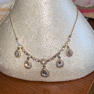 Carolee gold tone rhinestone necklace